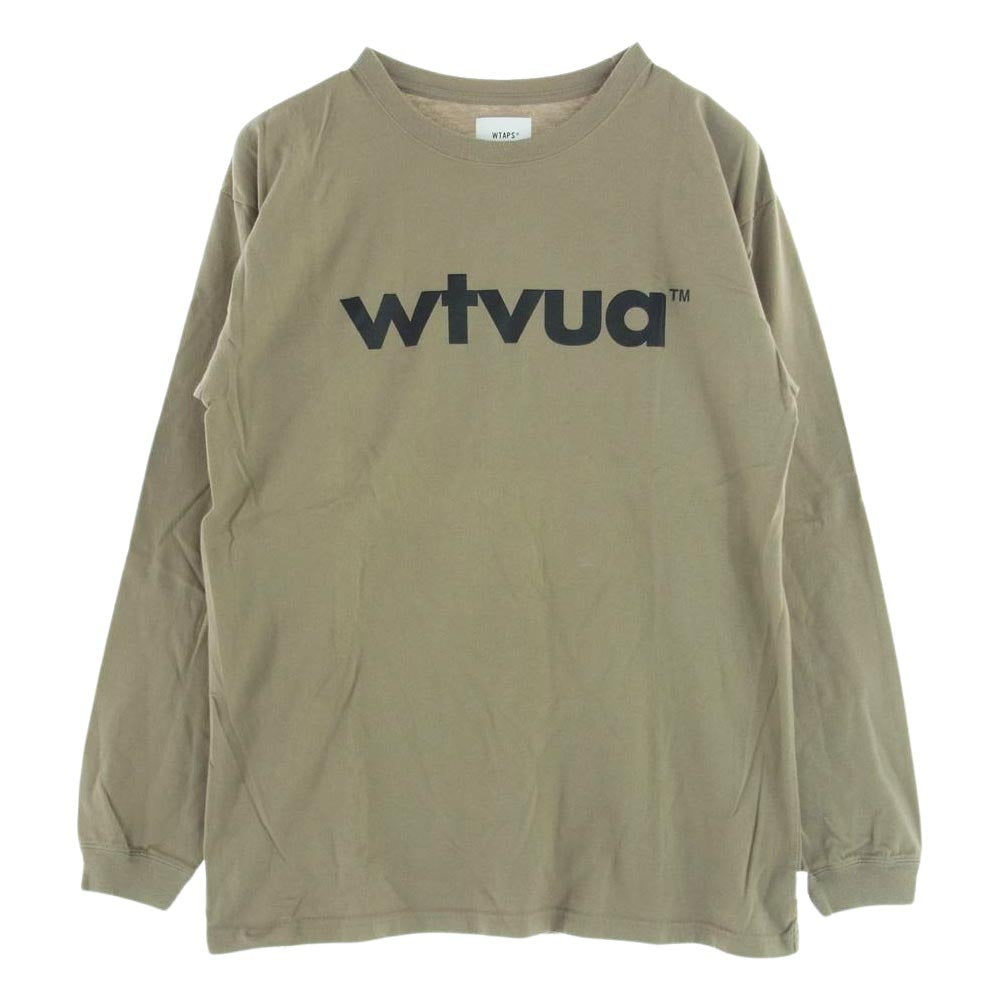 WTAPS ダブルタップス 21SS SCREEN WTVUA スクリーン ロングスリーブ 長袖 Tシャツ ロンT ロゴ ベージュ系 X 02【中古】