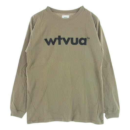 WTAPS ダブルタップス 21SS SCREEN WTVUA スクリーン ロングスリーブ 長袖 Tシャツ ロンT ロゴ ベージュ系 X 02【中古】
