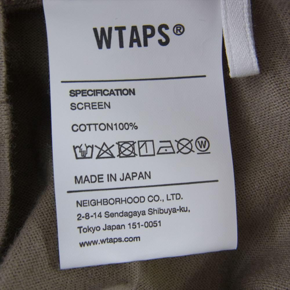 WTAPS ダブルタップス 21SS SCREEN WTVUA スクリーン ロングスリーブ 長袖 Tシャツ ロンT ロゴ ベージュ系 X 02【中古】