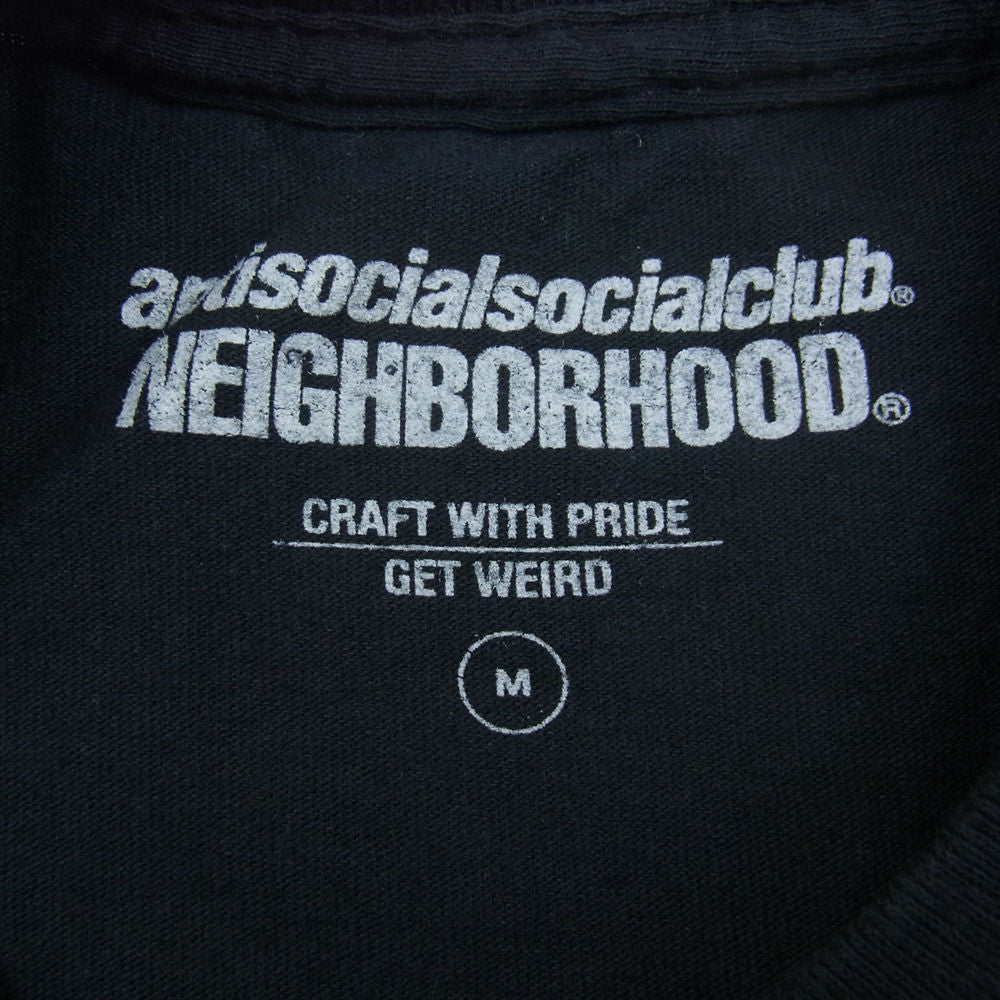 NEIGHBORHOOD ネイバーフッド × ANTI SOCIAL SOCIAL CLUB アンチソーシャルソーシャルクラブ ロゴ プリント ロングスリーブ 長袖 Tシャツ ロンT ブラック系 M【中古】