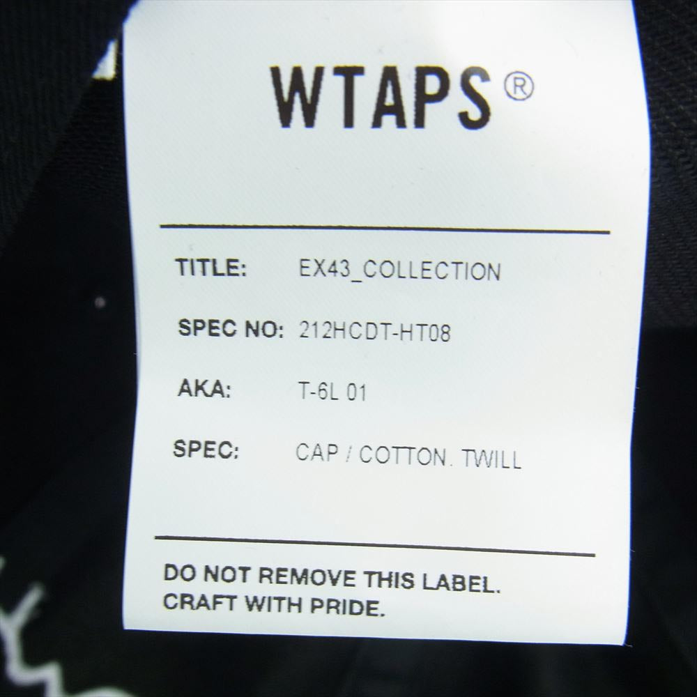 WTAPS ダブルタップス 21AW 212HCDT-HT08 T-6L 01 刺繍 6パネル キャップ 帽子 ブラック系 X00【中古】