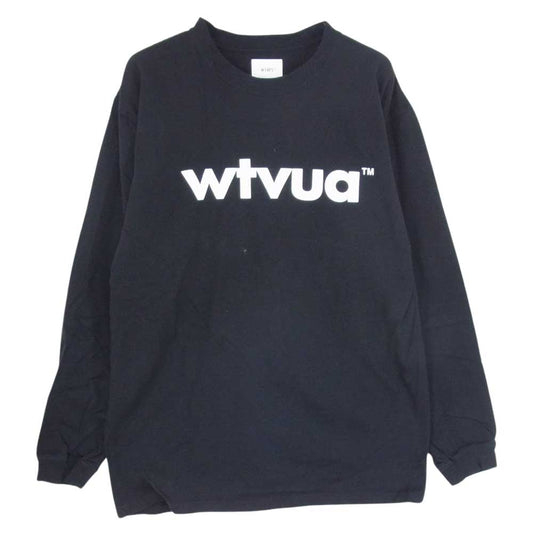 WTAPS ダブルタップス 21SS SCREEN WTVUA スクリーン ロングスリーブ 長袖 Tシャツ ロンT ロゴ ブラック ブラック系 X 02【中古】