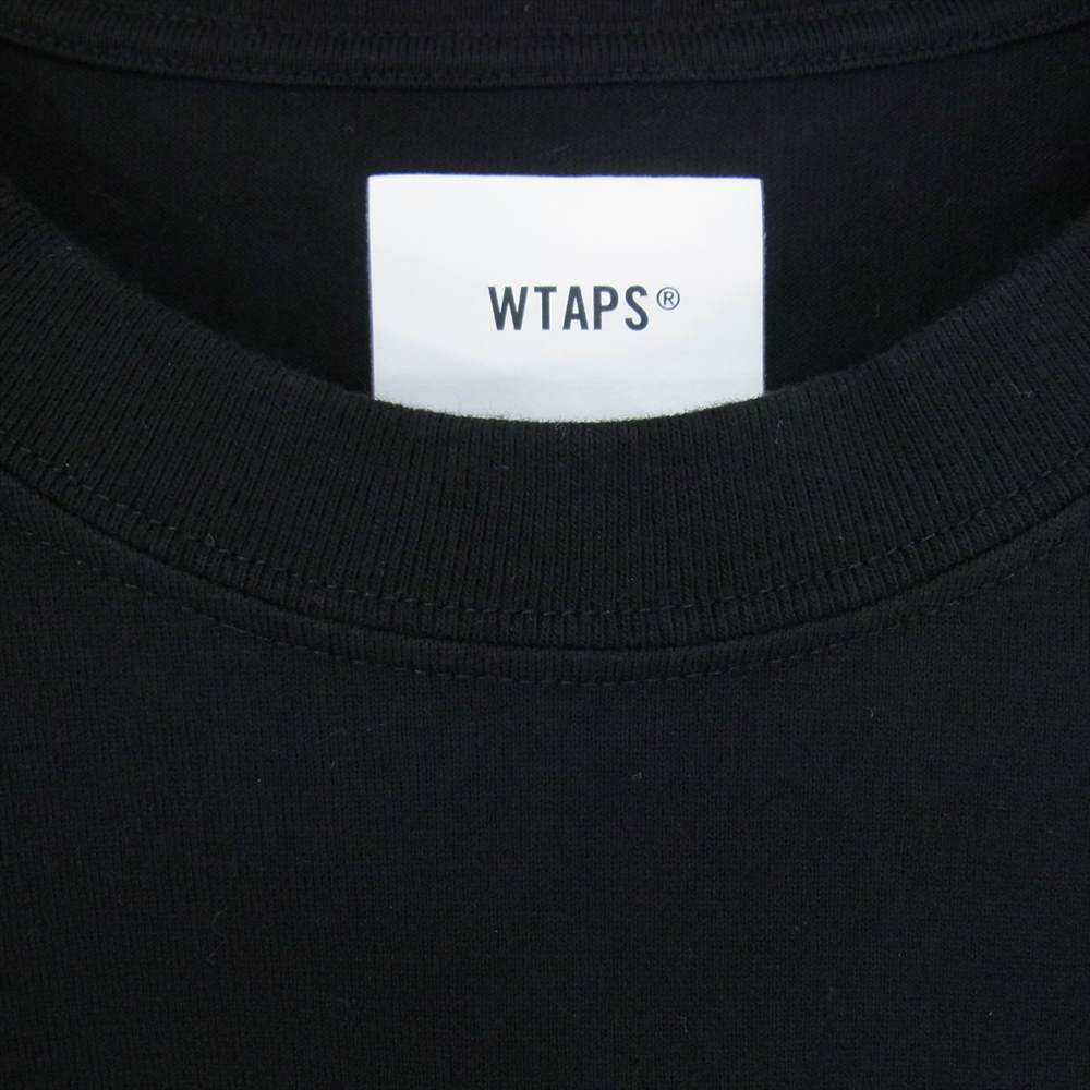WTAPS ダブルタップス 21SS SCREEN WTVUA スクリーン ロングスリーブ 長袖 Tシャツ ロンT ロゴ ブラック ブラック系 X 02【中古】