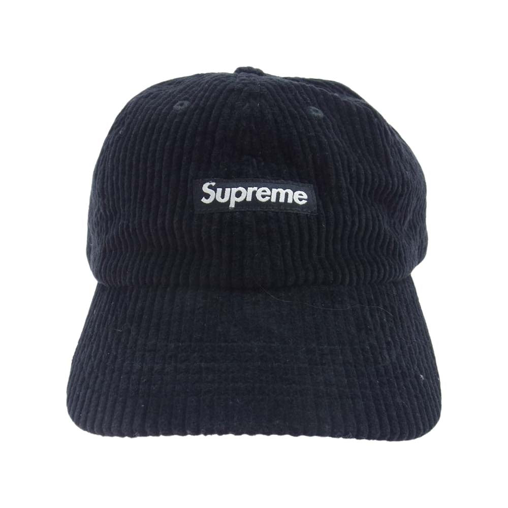 Supreme シュプリーム 20AW Ripple Corduroy Small Box 6-Panel リップル コーデュロイ スモール ボックスロゴ 6パネル キャップ 帽子 ブラック系【中古】