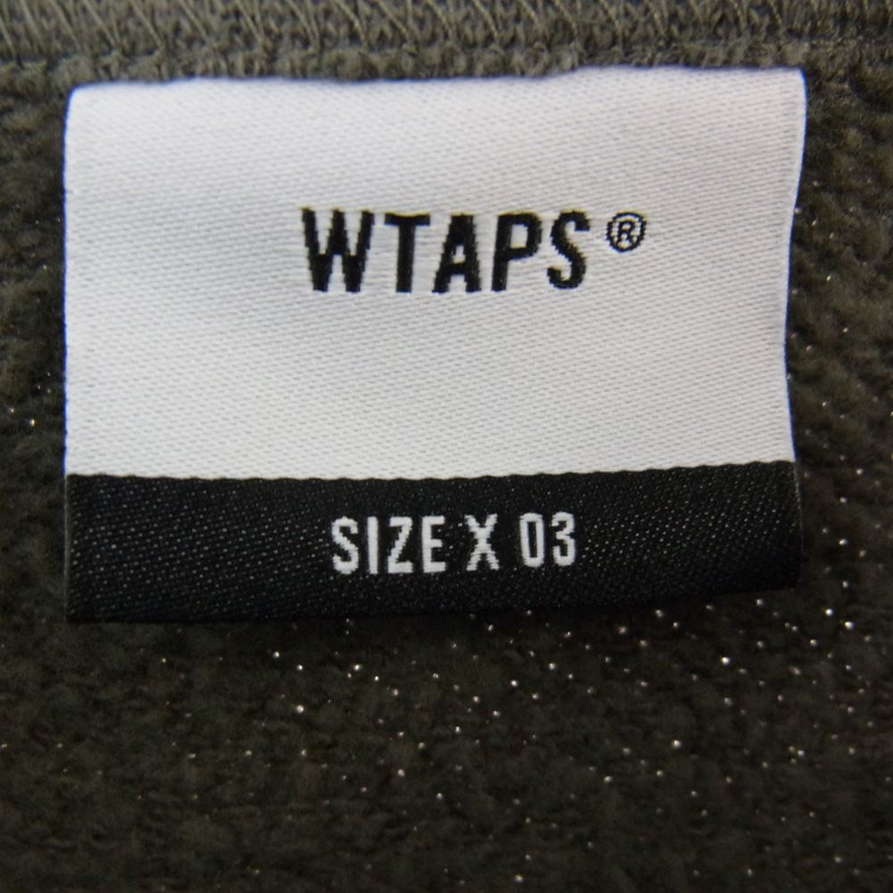 WTAPS ダブルタップス 21AW SCREEN WTVUA CREWNECK SWEAT スクリーン クルーネック スウェット ロゴ プリント カーキ系 03【中古】