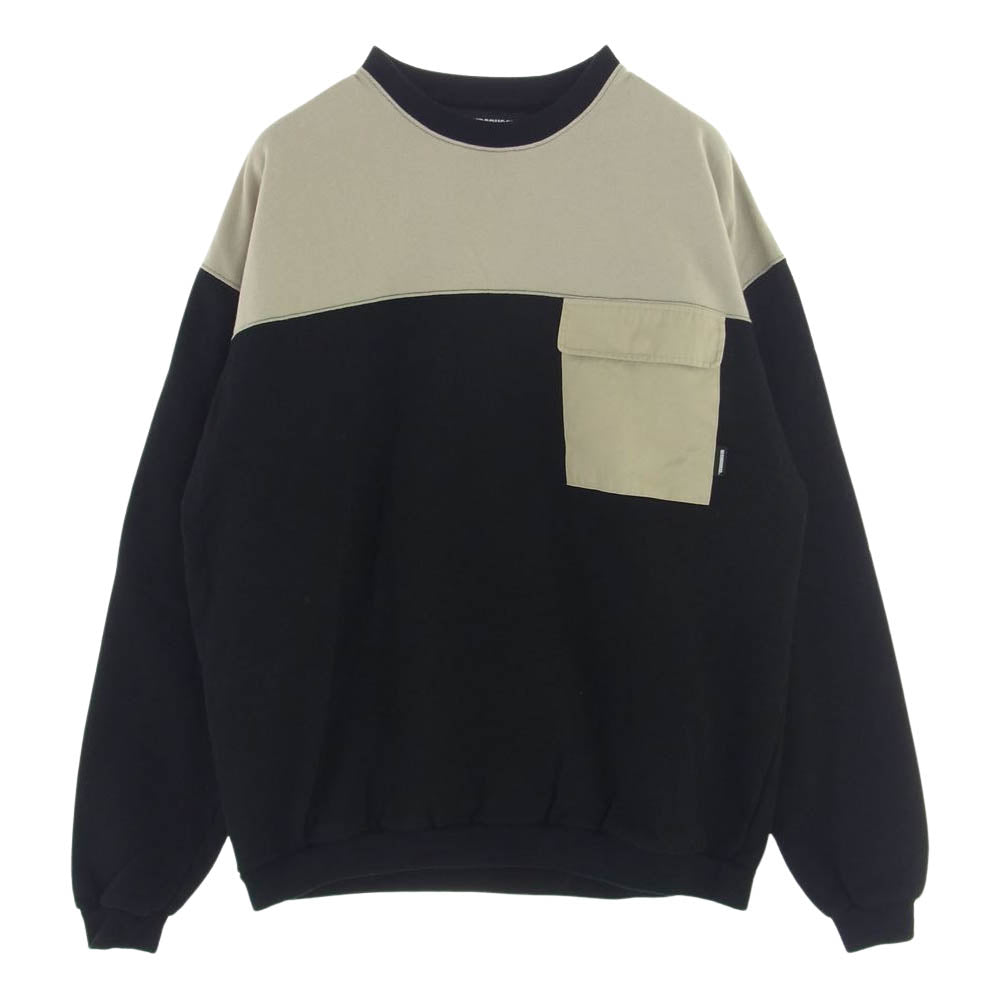 NEIGHBORHOOD ネイバーフッド 211UWNH-CSM04 YOKE/C-REW LS クルーネック スウェット ブラック系 ベージュ系 M【中古】