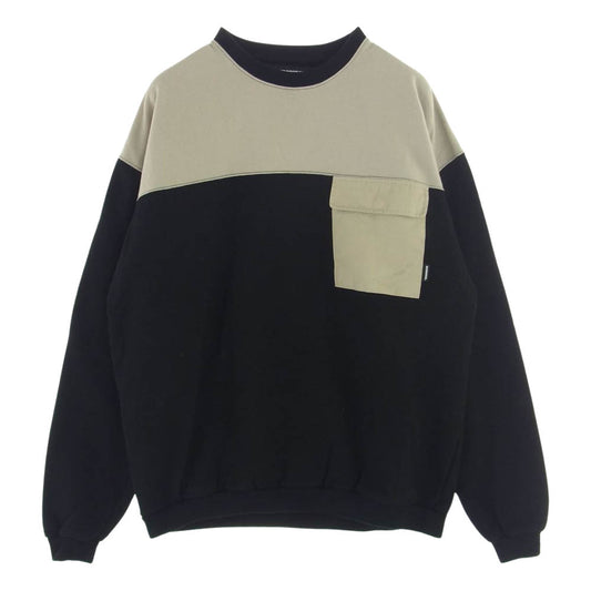 NEIGHBORHOOD ネイバーフッド 211UWNH-CSM04 YOKE/C-REW LS クルーネック スウェット ブラック系 ベージュ系 M【中古】