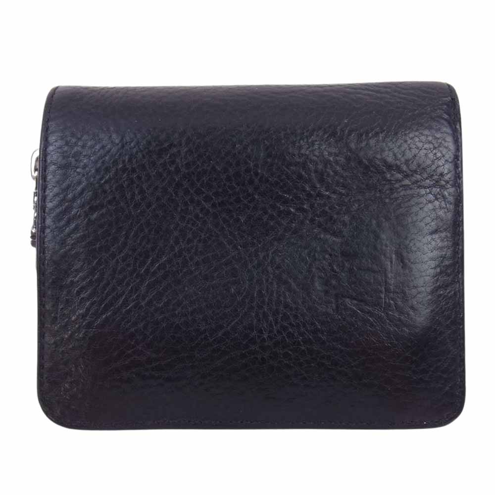 CHROME HEARTS クロムハーツ（原本無） SQ ZIP BILL スクエアジップビル スクロールラベル ダガージップ ラウンドジップ レザーウォレット 財布 ブラック系【中古】