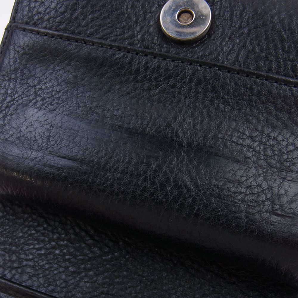CHROME HEARTS クロムハーツ（原本無） SQ ZIP BILL スクエアジップビル スクロールラベル ダガージップ ラウンドジップ レザーウォレット 財布 ブラック系【中古】