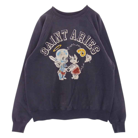 SAINT MICHAEL セントマイケル 23AW SM-A23-0000-C01 ARS CRW SWT ST ARIES アリーズ クルーネック プリント スウェット グレー系 XL【美品】【中古】
