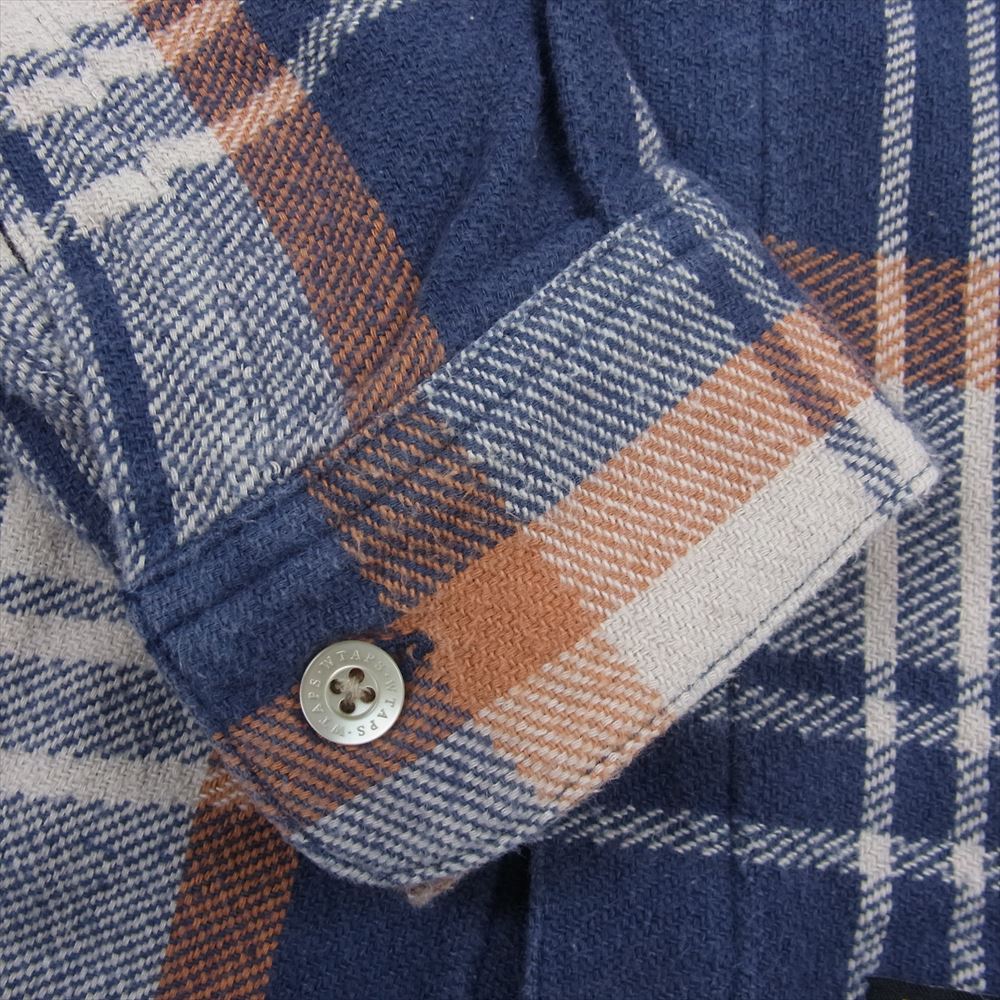 WTAPS ダブルタップス 12AW 122GWDT-SHM04 UNION L/S SHRTS COTTON TEXTILE ユニオン 長袖 チェック シャツ コットン テキスタイル ネイビー系 M【中古】