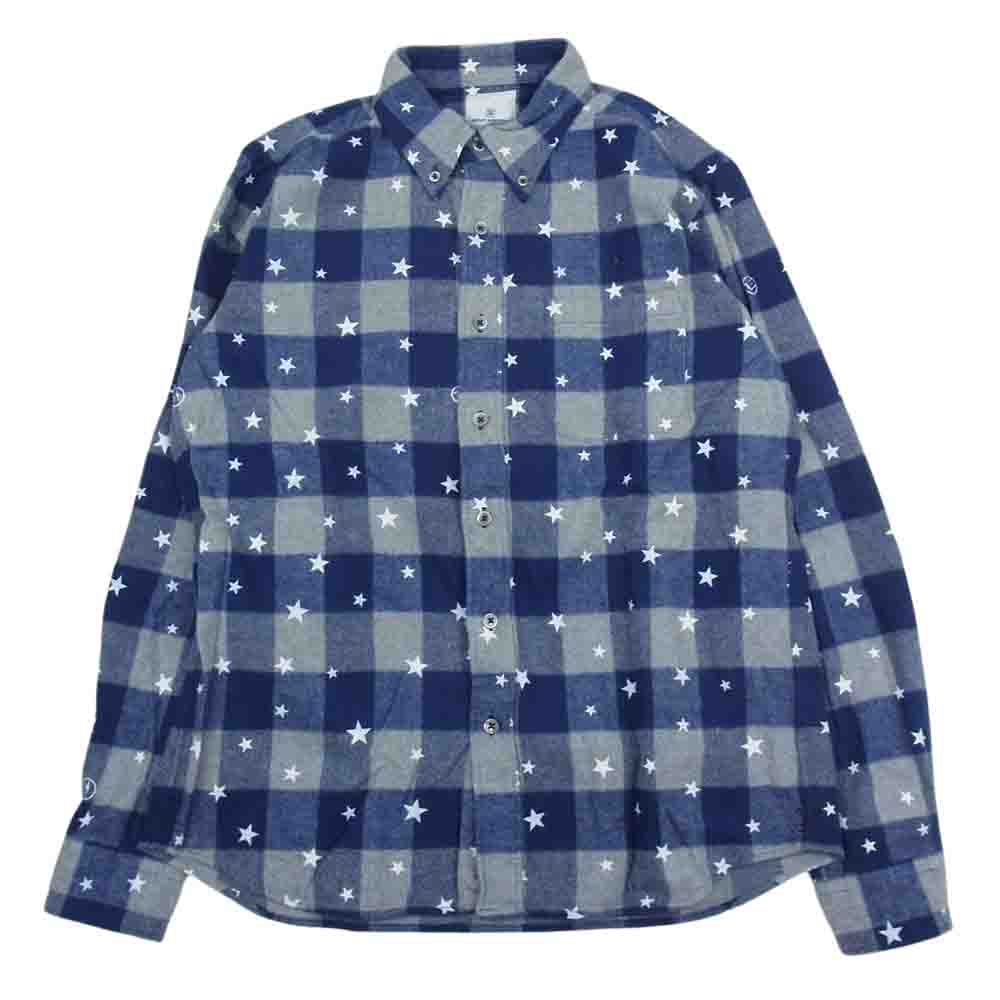 uniform experiment ユニフォームエクスペリメント UE-156142 スター 総柄 長袖 チェック シャツ ブルー系 2【中古】