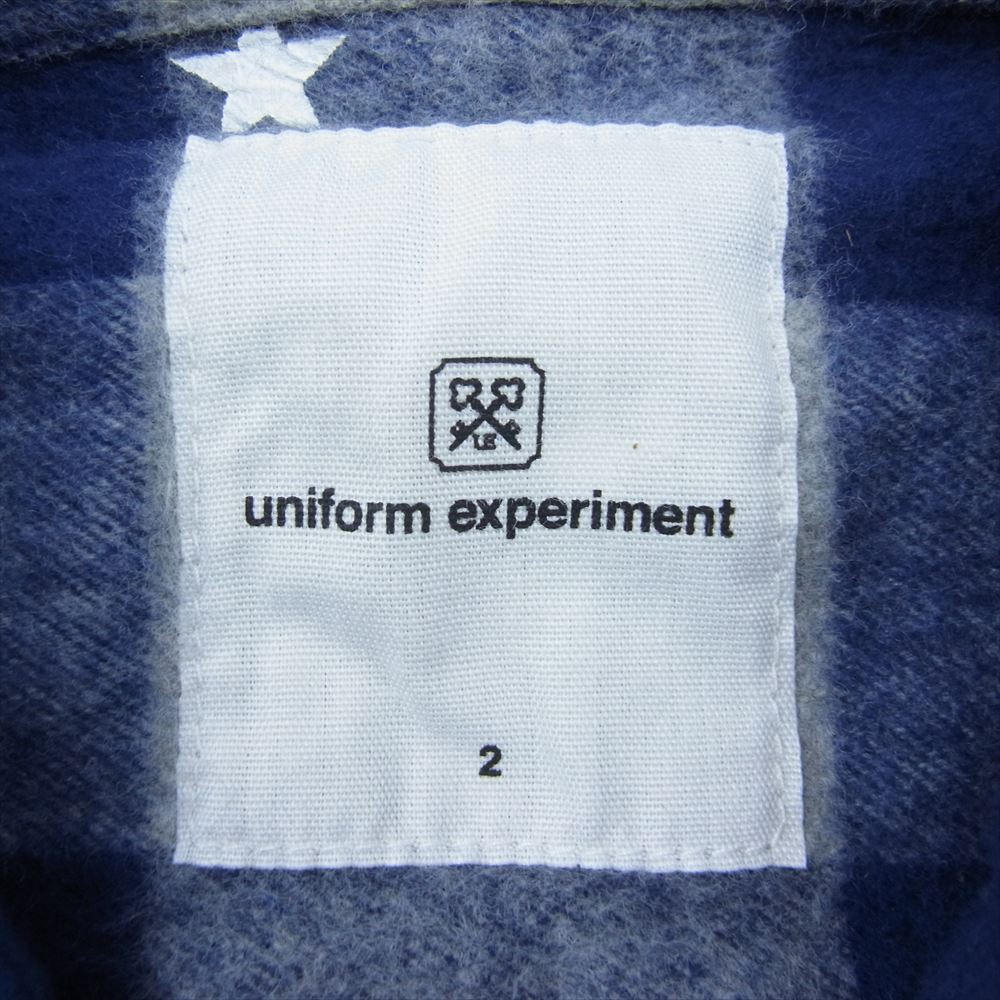 uniform experiment ユニフォームエクスペリメント UE-156142 スター 総柄 長袖 チェック シャツ ブルー系 2【中古】