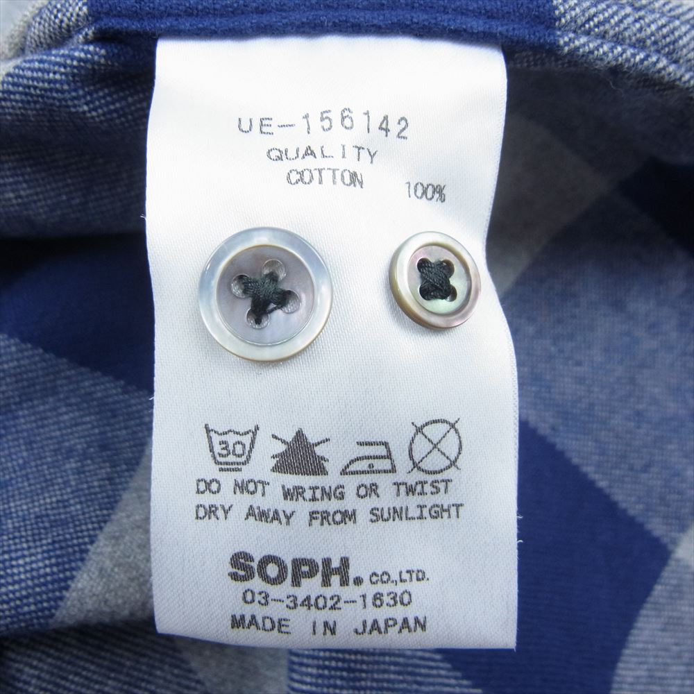 uniform experiment ユニフォームエクスペリメント UE-156142 スター 総柄 長袖 チェック シャツ ブルー系 2【中古】