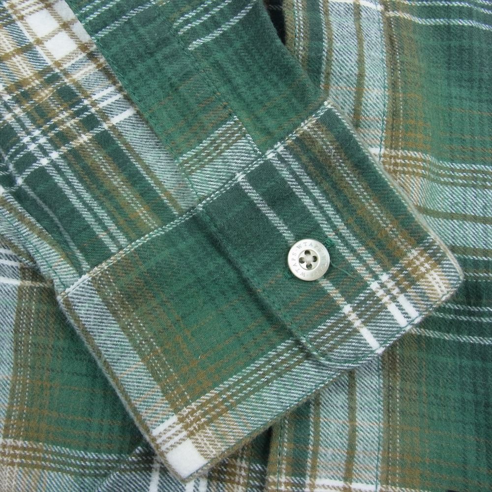 WTAPS ダブルタップス 13AW 132GWDT-SHM03S VATOS L/S SHIRTS COTTON TEXTILE ヴァトス 長袖 シャツ コットン テキスタイル チェック グリーン系 M【中古】