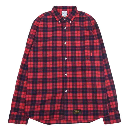 WTAPS ダブルタップス 14AW 142GWDT-SHM12 YOUTHFUL DAYS TARTAN L/S SHIRT COTTON TEXTILE ユースフルデイズ タータン チェック 長袖 シャツ レッド系 M【中古】