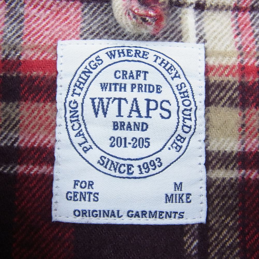 WTAPS ダブルタップス 14AW 142GWDT-SHM05 VATOS L/S SHIRTS COTTON TEXTILE ヴァトス 長袖 シャツ コットン テキスタイル チェック レッド系 M【中古】