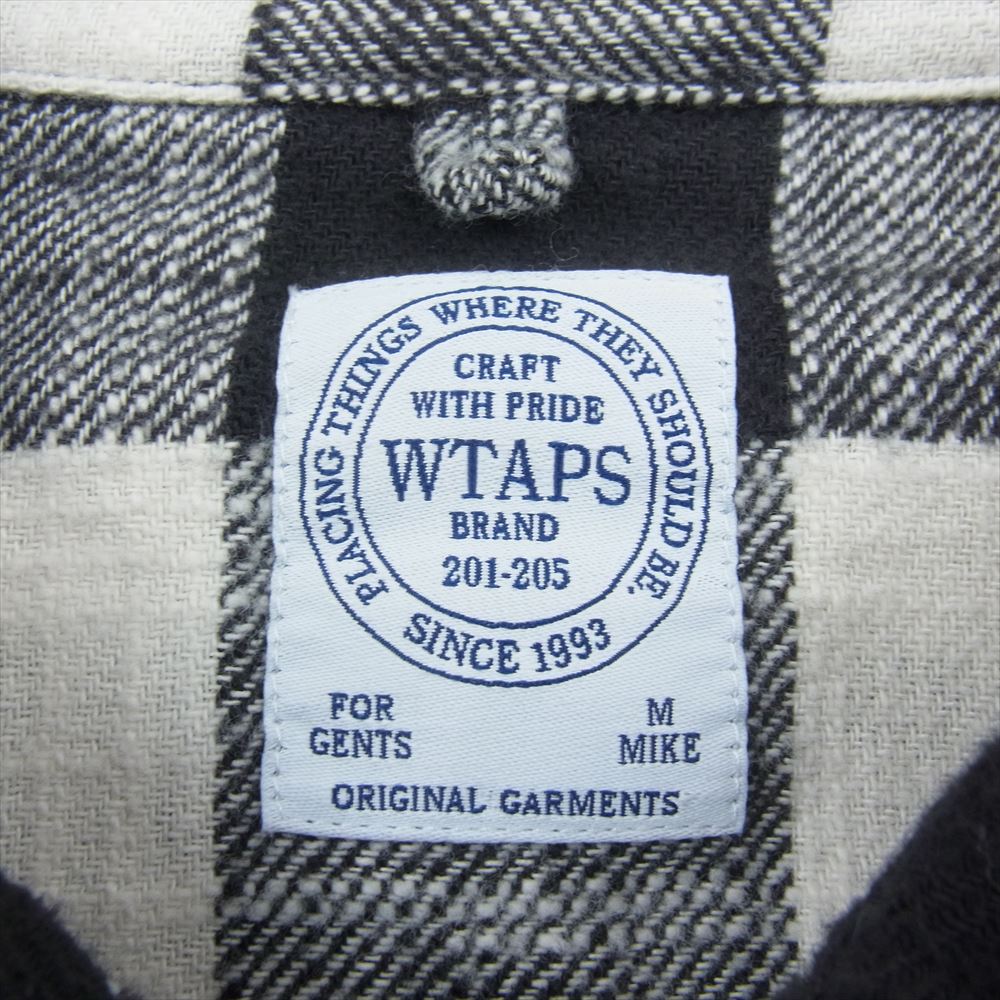 WTAPS ダブルタップス 17SS 171GWDT-SHM07 UNION LS SHIRT COTTON TEXTILE ユニオン 長袖 シャツ コットン テキスタイル チェック ブラック系 ホワイト系 M【中古】