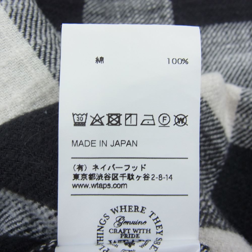 WTAPS ダブルタップス 17SS 171GWDT-SHM07 UNION LS SHIRT COTTON TEXTILE ユニオン 長袖 シャツ コットン テキスタイル チェック ブラック系 ホワイト系 M【中古】