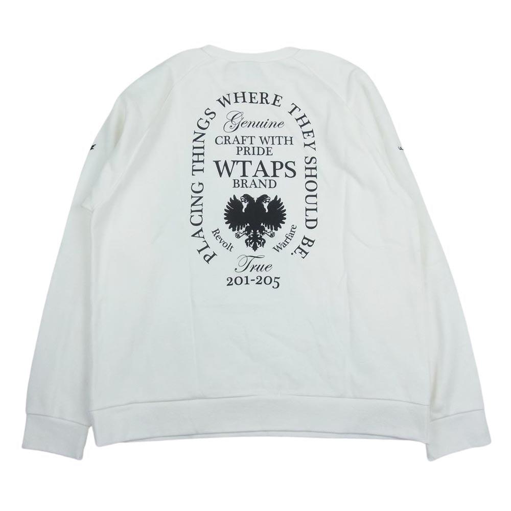 WTAPS ダブルタップス SCREEN スクリーン プリント クルーネック スウェット ホワイト系 M【中古】