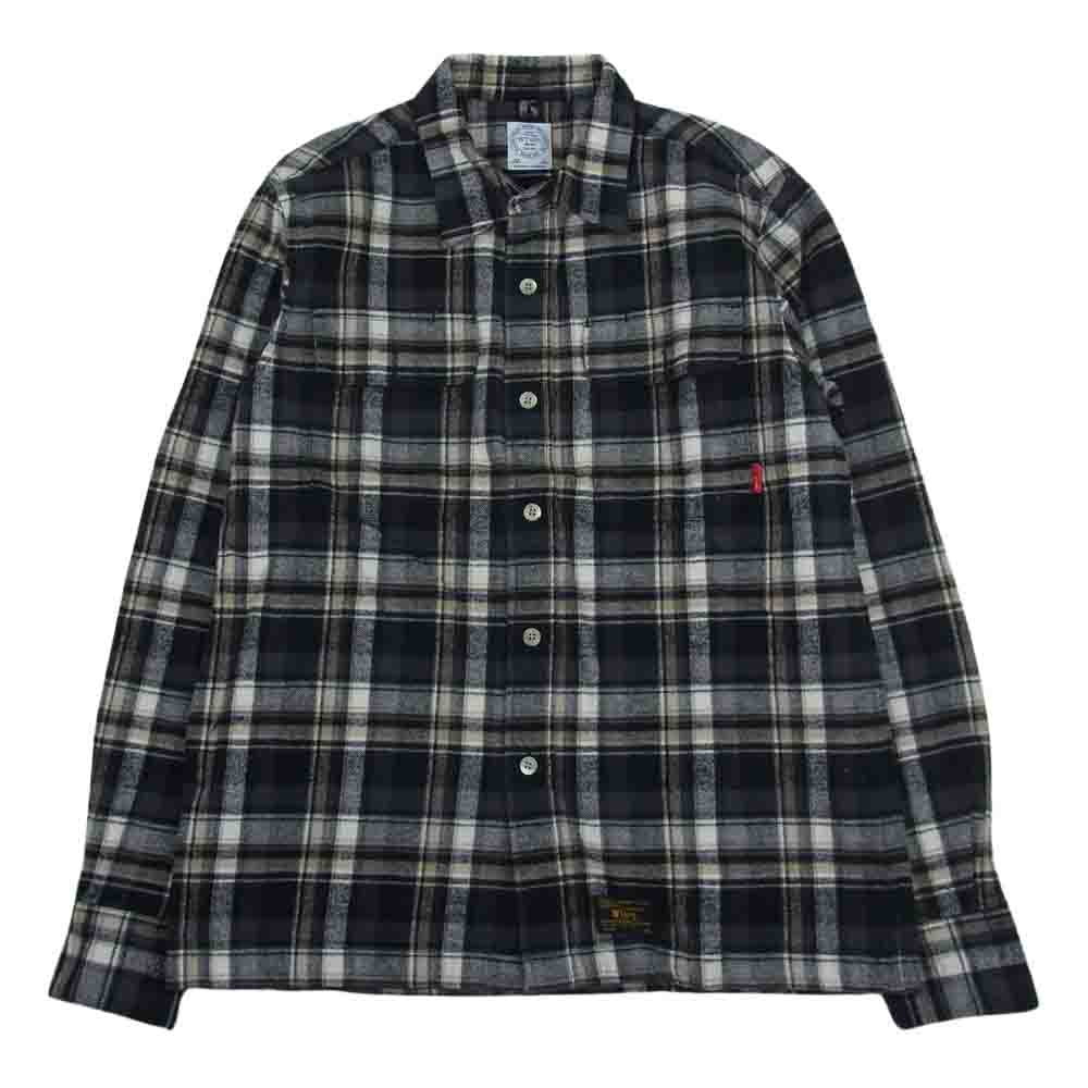 WTAPS ダブルタップス 14AW 142GWDT-SHM05 VATOS L/S SHIRTS TEXTILE バトス チェック ネル シャツ 長袖 グレー系 M【中古】