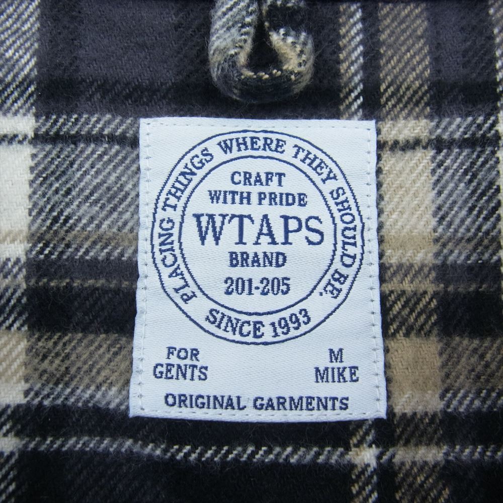 WTAPS ダブルタップス 14AW 142GWDT-SHM05 VATOS L/S SHIRTS TEXTILE バトス チェック ネル シャツ 長袖 グレー系 M【中古】