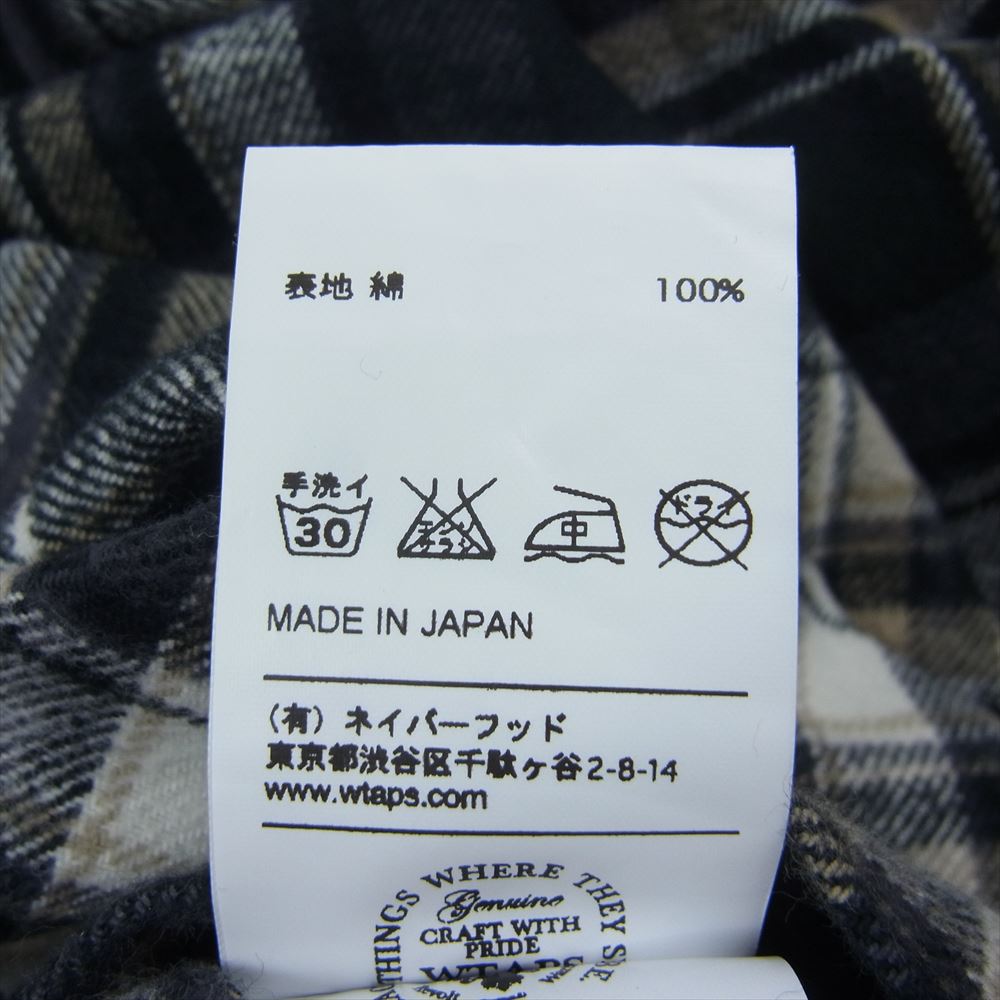 WTAPS ダブルタップス 14AW 142GWDT-SHM05 VATOS L/S SHIRTS TEXTILE バトス チェック ネル シャツ 長袖 グレー系 M【中古】