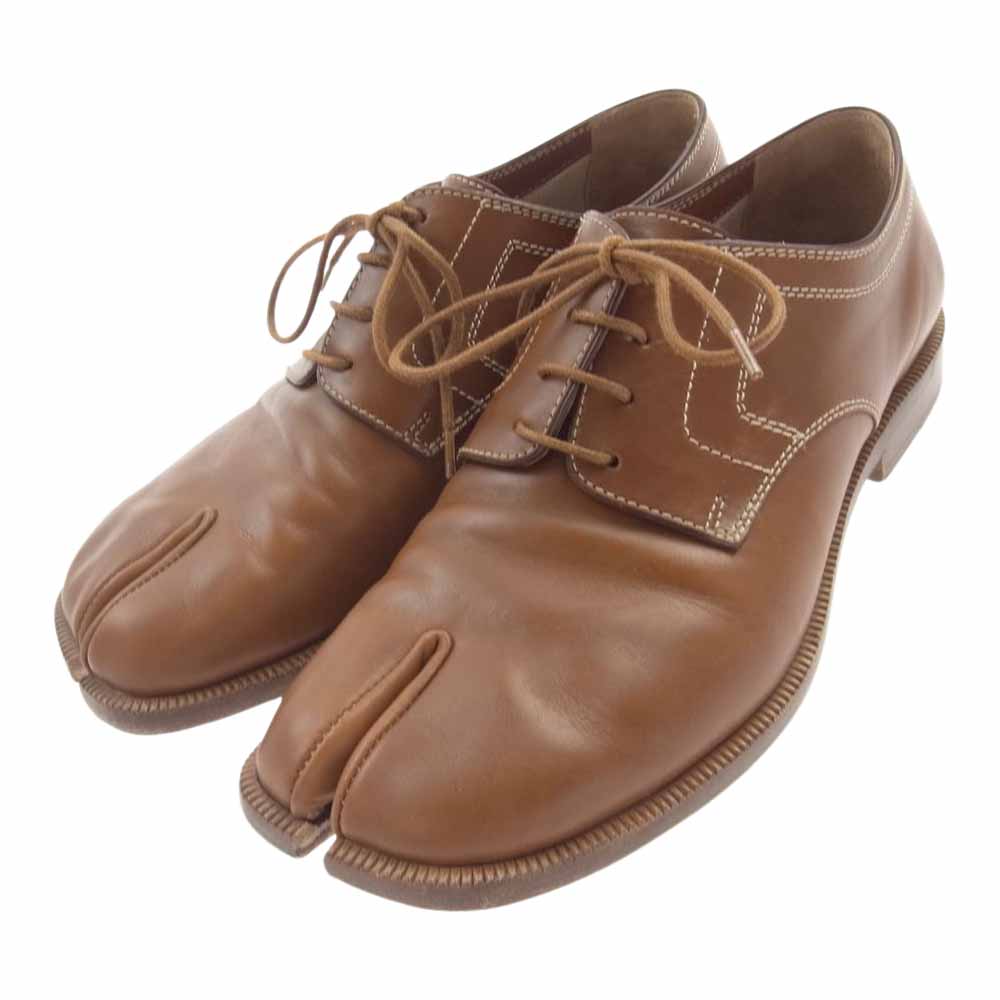 MAISON MARGIELA メゾンマルジェラ 17SS S58WQ0031 TABI タビ 足袋 レースアップ レザー シューズ ライトブラウン系 37【中古】