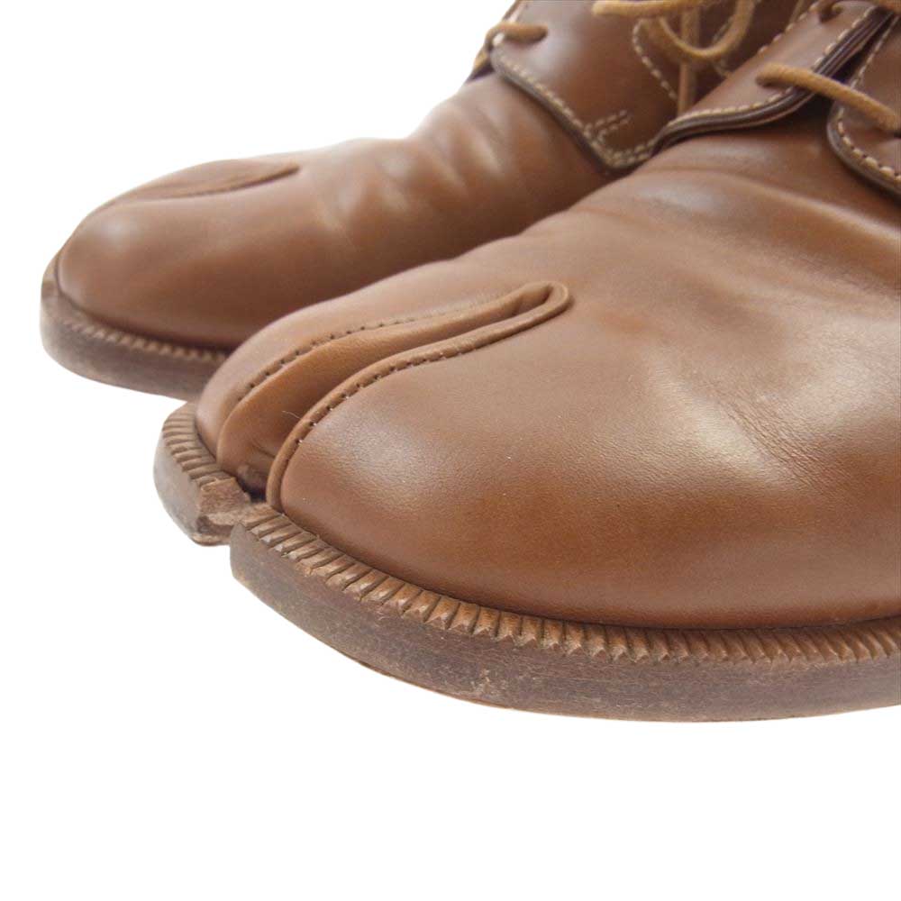 MAISON MARGIELA メゾンマルジェラ 17SS S58WQ0031 TABI タビ 足袋 レースアップ レザー シューズ ライトブラウン系 37【中古】