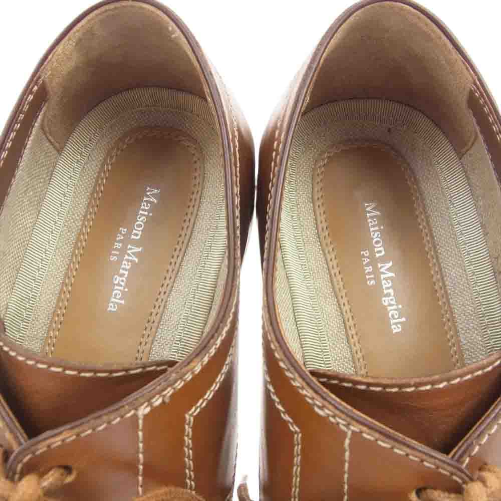 MAISON MARGIELA メゾンマルジェラ 17SS S58WQ0031 TABI タビ 足袋 レースアップ レザー シューズ ライトブラウン系 37【中古】