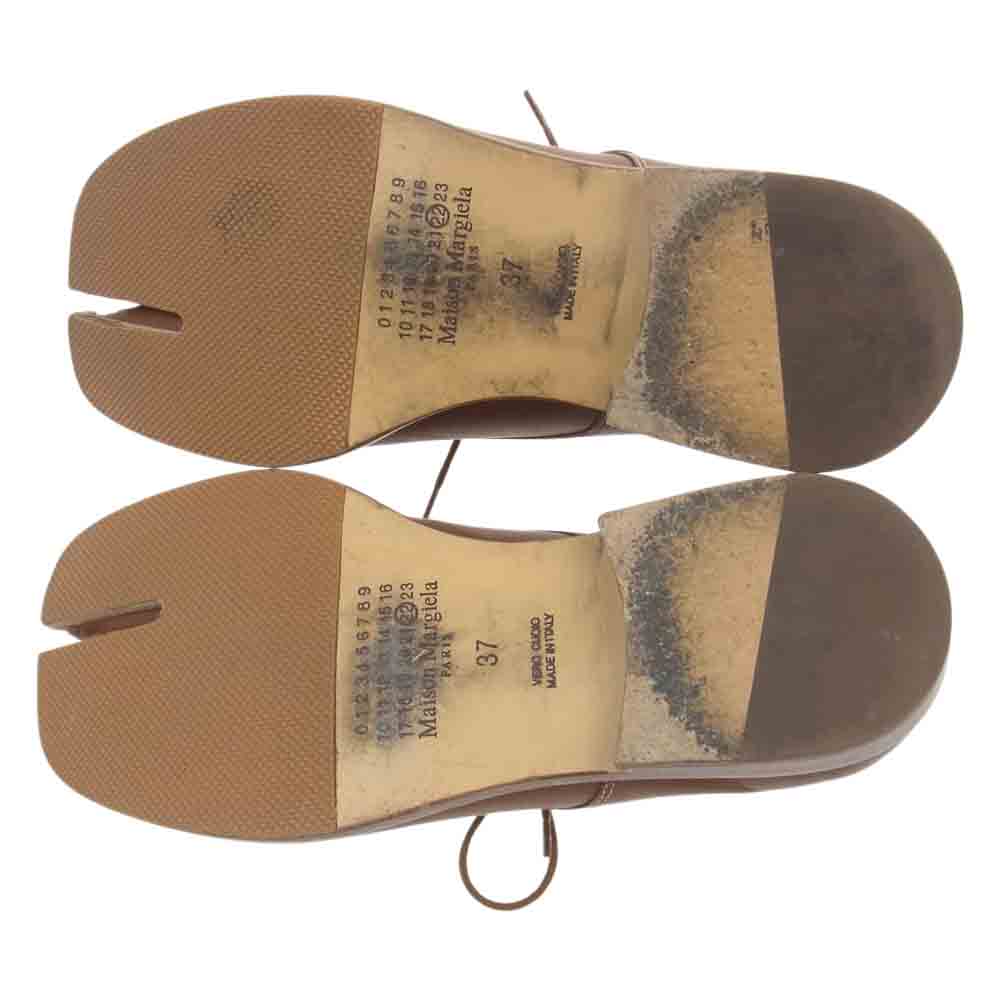 MAISON MARGIELA メゾンマルジェラ 17SS S58WQ0031 TABI タビ 足袋 レースアップ レザー シューズ ライトブラウン系 37【中古】