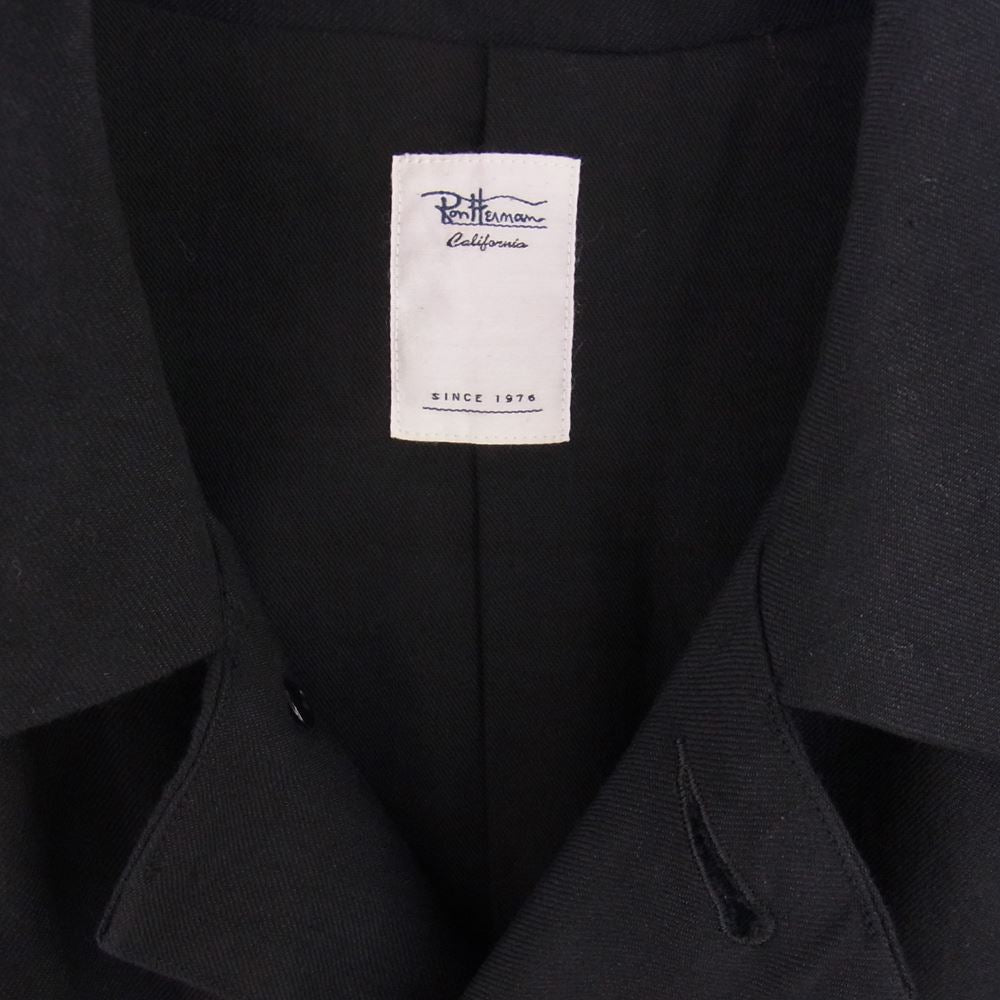 Ron Herman ロンハーマン 23SS Linen Wool Washer Coatリネン ウール ウォッシャー ステンカラーコート ブラック系 L【新古品】【未使用】【中古】