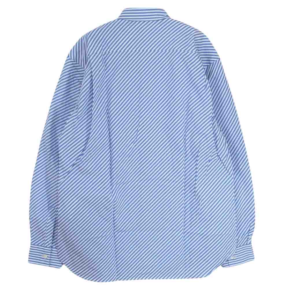 COMME des GARCONS コムデギャルソン SHIRT シャツ CDGS2BS FOREVER フォーエバー レジメンタル ストライプ 長袖 シャツ ホワイト系 ブルー系 XS【中古】