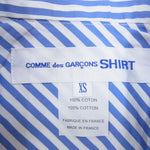 COMME des GARCONS コムデギャルソン SHIRT シャツ CDGS2BS FOREVER フォーエバー レジメンタル ストライプ 長袖 シャツ ホワイト系 ブルー系 XS【中古】