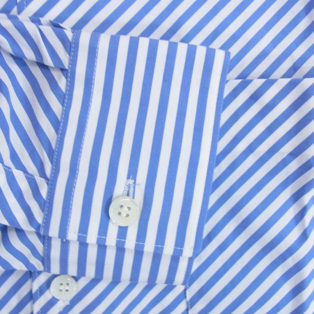 COMME des GARCONS コムデギャルソン SHIRT シャツ CDGS2BS FOREVER フォーエバー レジメンタル ストライプ 長袖 シャツ ホワイト系 ブルー系 XS【中古】