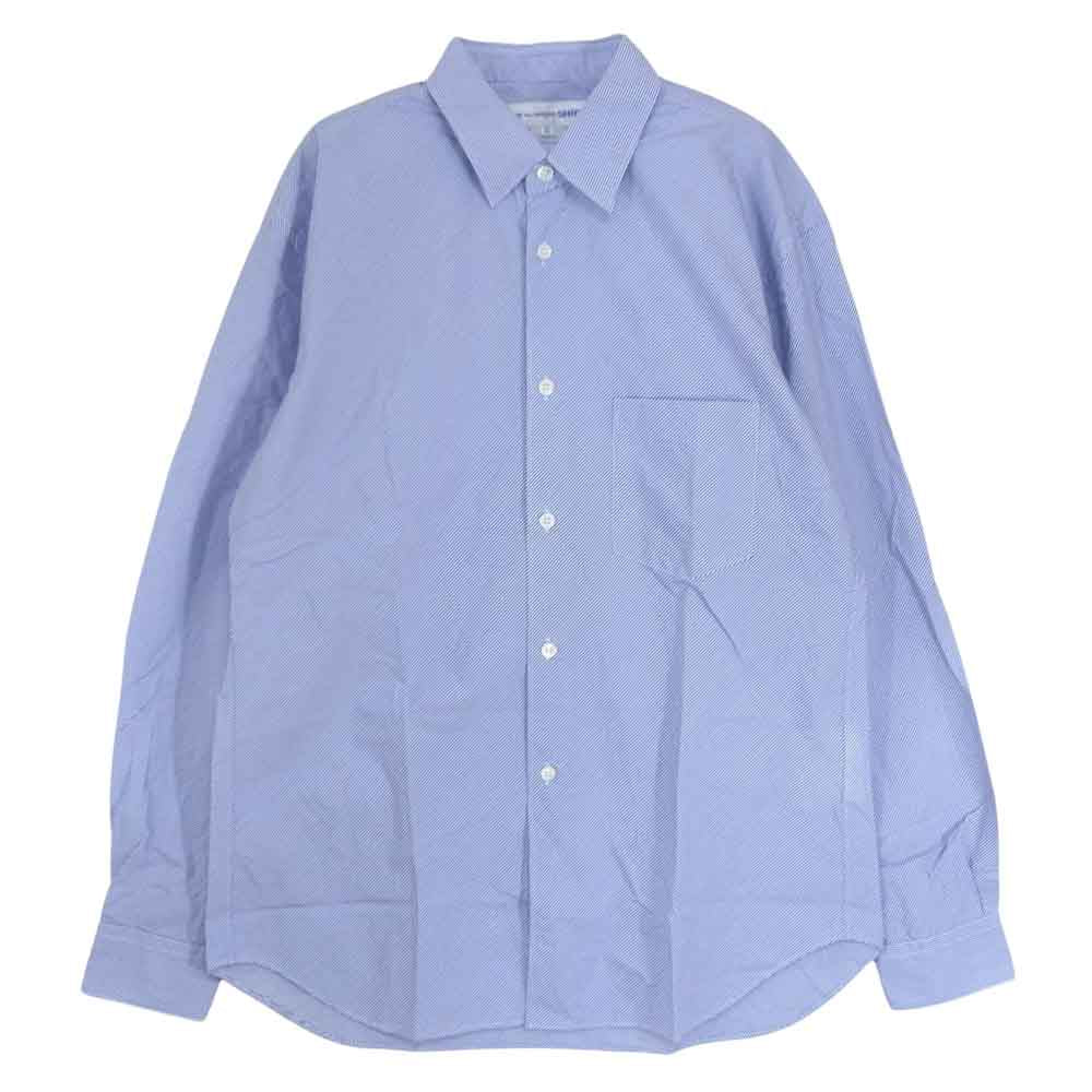 COMME des GARCONS コムデギャルソン SHIRT シャツ CDGS2BS FOREVER フォーエバー レジメンタル ストライプ 長袖 シャツ ブルー系 XS【中古】