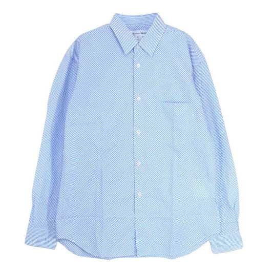 COMME des GARCONS コムデギャルソン SHIRT シャツ CDGS2BS FOREVER フォーエバー レジメンタル ストライプ 長袖 シャツ ブルー系 ホワイト系 XS【中古】