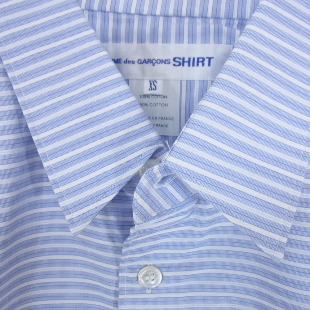 COMME des GARCONS コムデギャルソン SHIRT シャツ CDGS2HS FOREVER フォーエバー ストライプ 長袖 シャツ ホワイト系 ブルー系 XS【中古】
