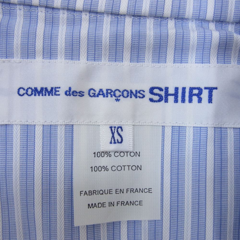 COMME des GARCONS コムデギャルソン SHIRT シャツ CDGS2HS FOREVER フォーエバー ストライプ 長袖 シャツ ホワイト系 ブルー系 XS【中古】