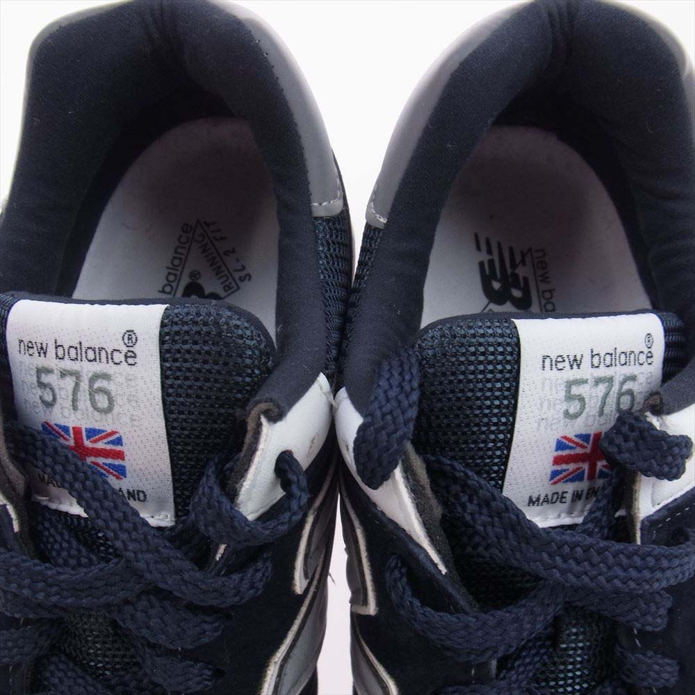 NEW BALANCE ニューバランス M576PMN MADE IN ENGLAND 英国製 オールピッグスキンスエード 30周年 ローカット スニーカー ネイビー ネイビー系 26cm【美品】【中古】