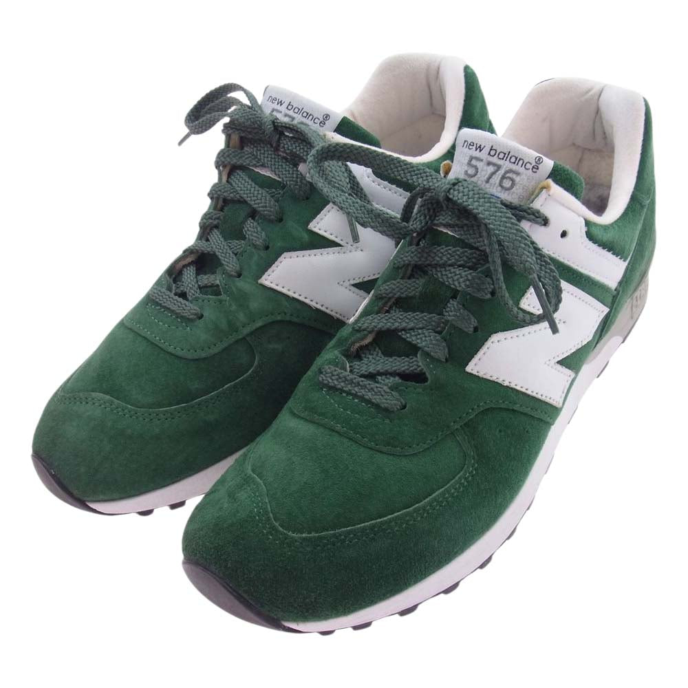 NEW BALANCE ニューバランス M576GG MADE IN ENGLAND 英国製 オールピッグスキンスエード ローカット スニーカー グリーン グリーン系 26cm【美品】【中古】