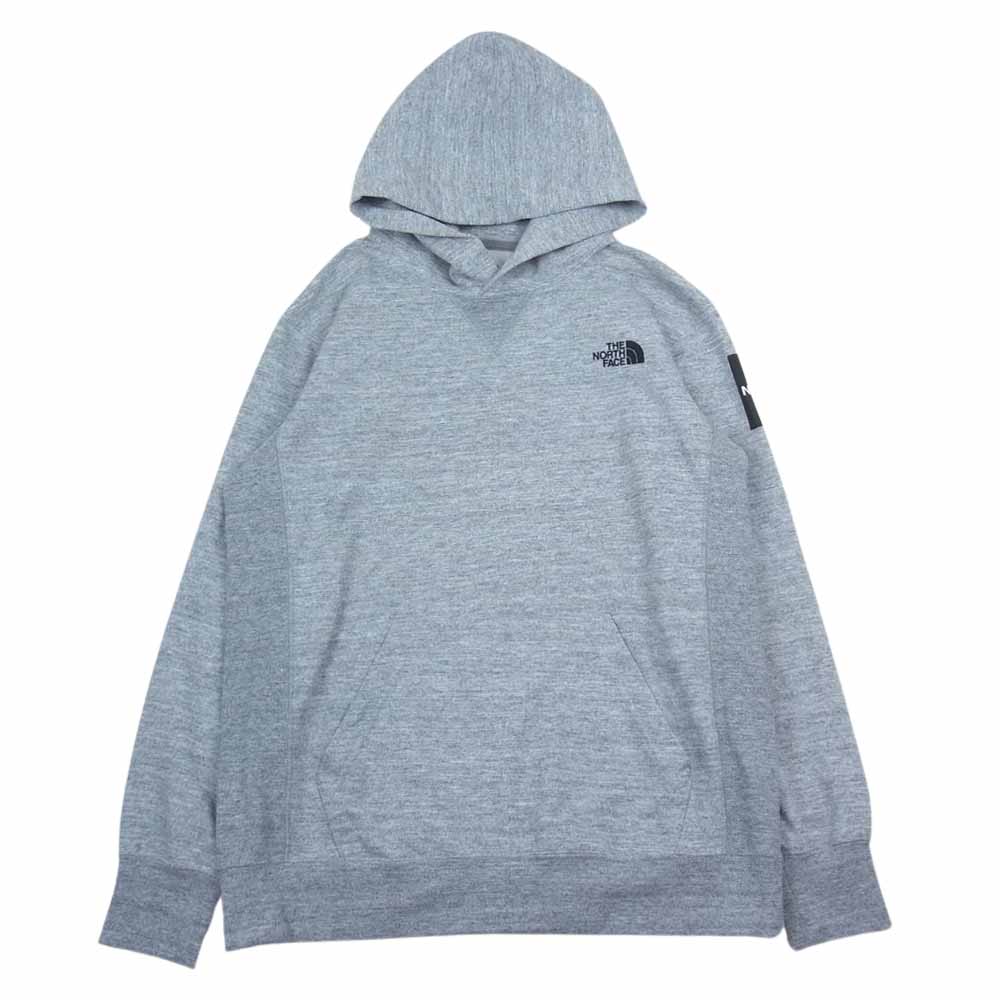 THE NORTH FACE ノースフェイス NT11953 SQUARE LOGO HOODIE スクエアロゴ フーディー パーカー グレー系 L【中古】
