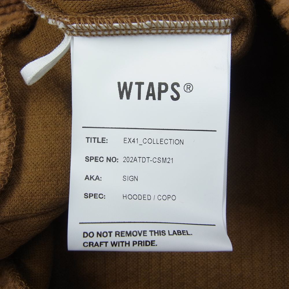 WTAPS ダブルタップス 20AW 202ATDT-CSM21 SIGN HOODED COPO フーデッド パーカー ブラウン系 2【中古】
