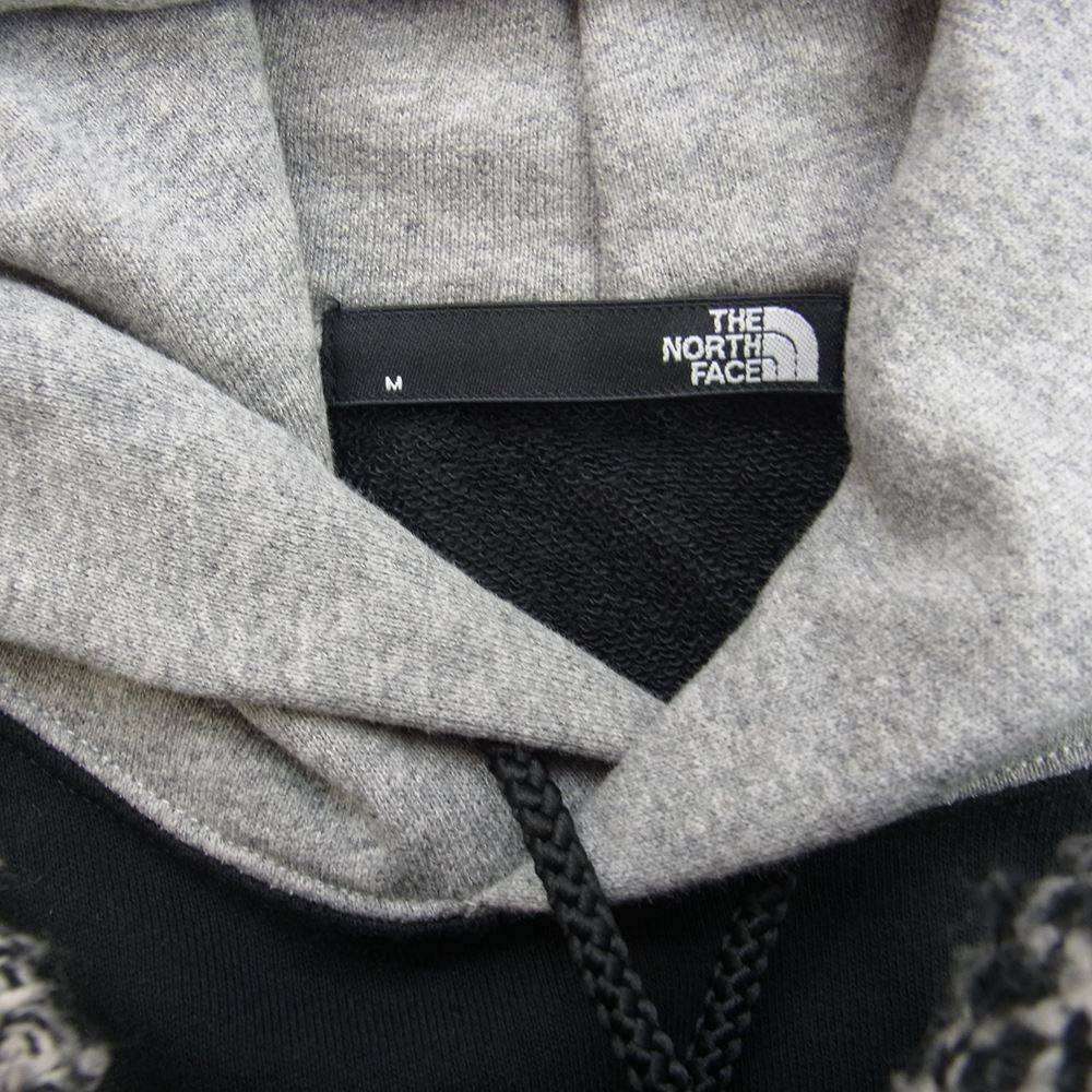 THE NORTH FACE ノースフェイス NT12022R Nuptse Sweat Hoodie ヌプシ スウェット フーディ プルオーバー パーカー グレー系 ブラック系 M【中古】
