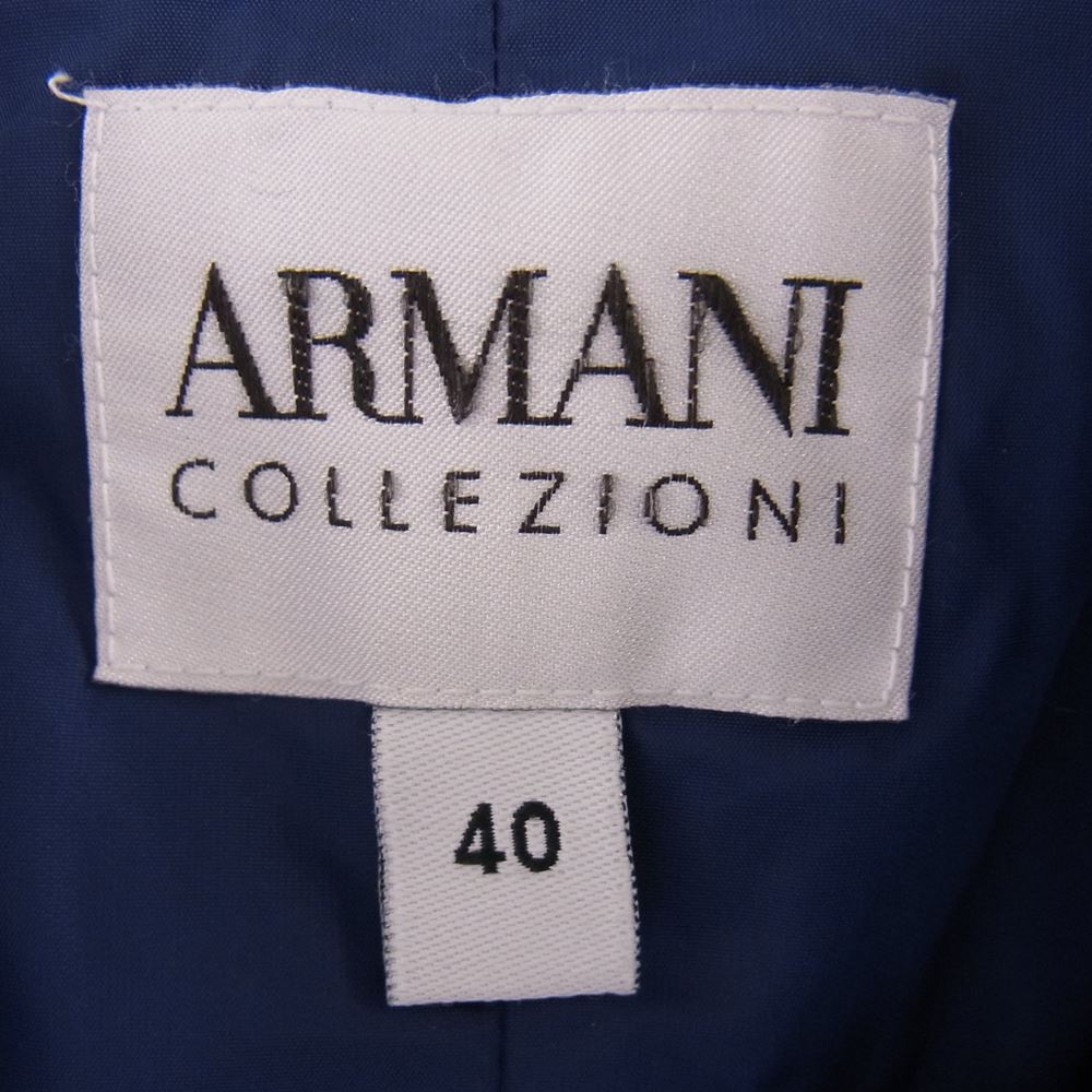ARMANI COLLEZIONI アルマーニコレッツォーニ water-proof ウォータープルーフ 撥水加工 ロング ダウンコート ダウンジャケット ブルー系 40【中古】