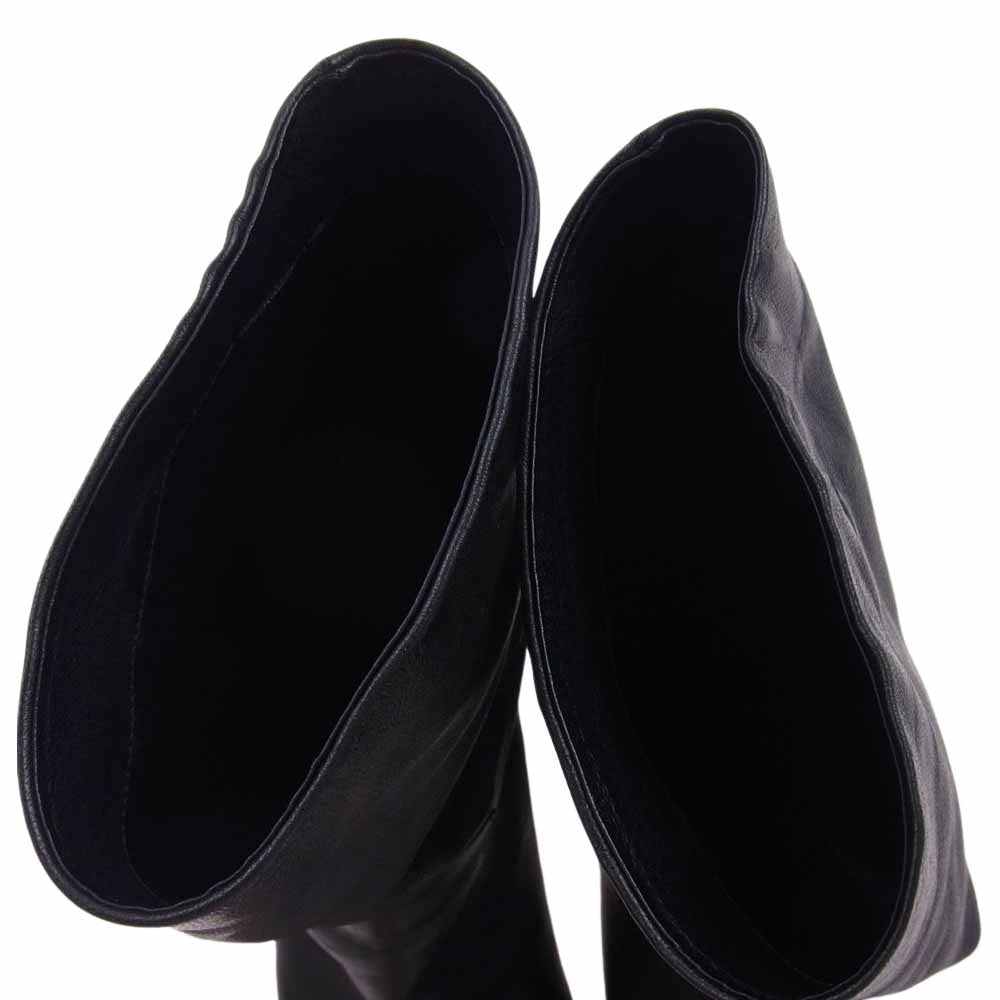 CHANEL シャネル ココマーク レザー ヒール ショートブーツ アンクルブーツ ブラック系 39C【中古】