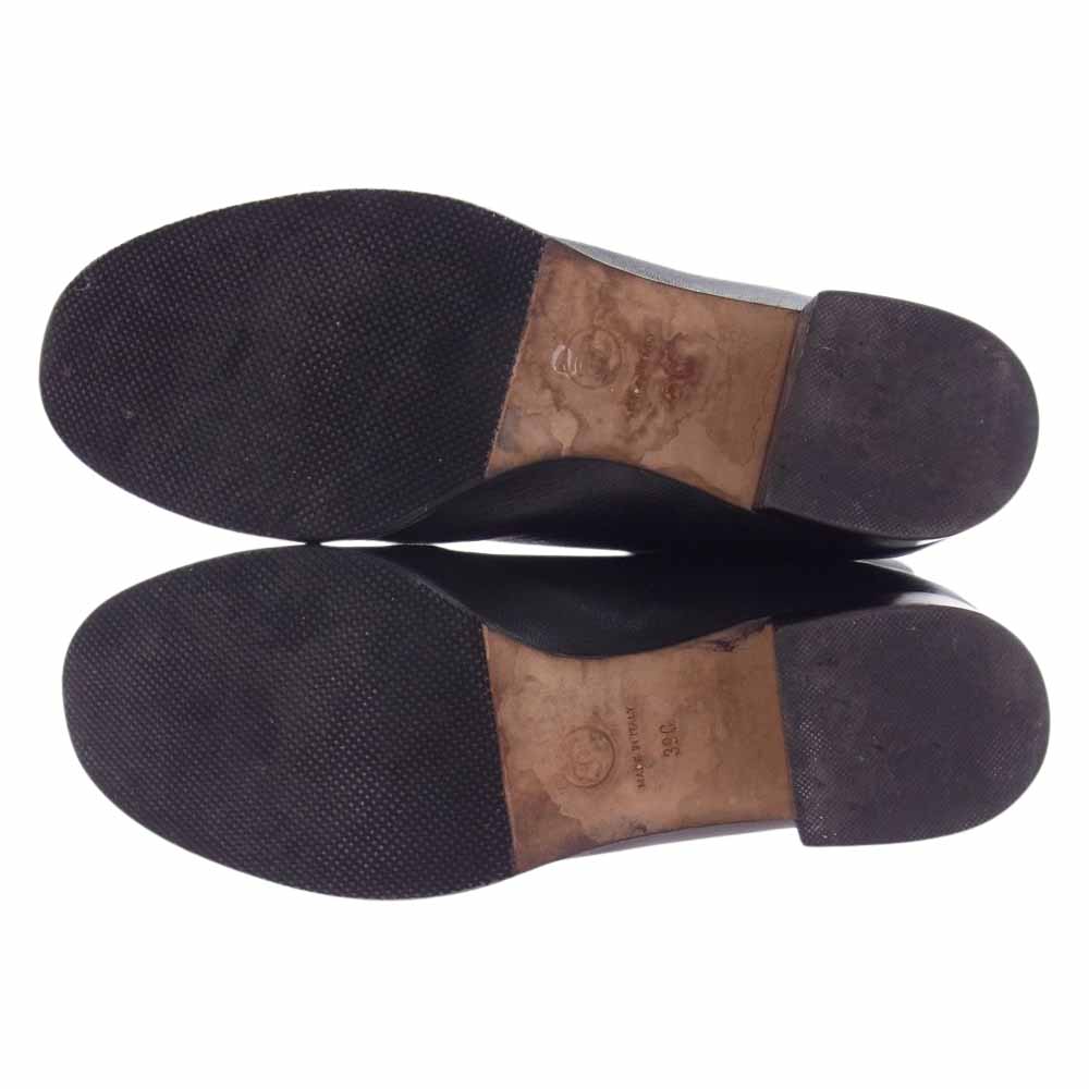 CHANEL シャネル ココマーク レザー ヒール ショートブーツ アンクルブーツ ブラック系 39C【中古】