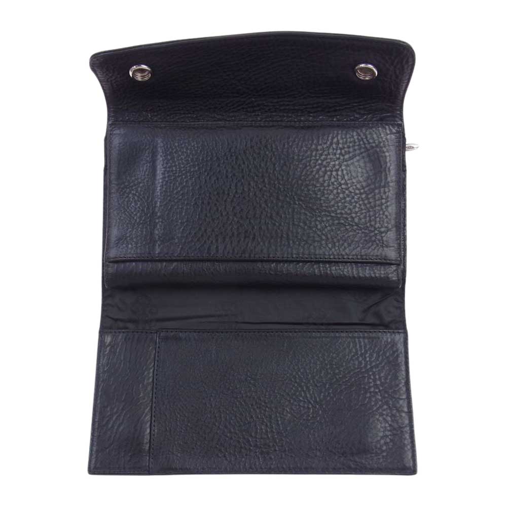 CHROME HEARTS クロムハーツ（原本有） WAVE CROSS BTN ウェーブ ウォレット クロスボールボタン 長財布 ブラック系【中古】