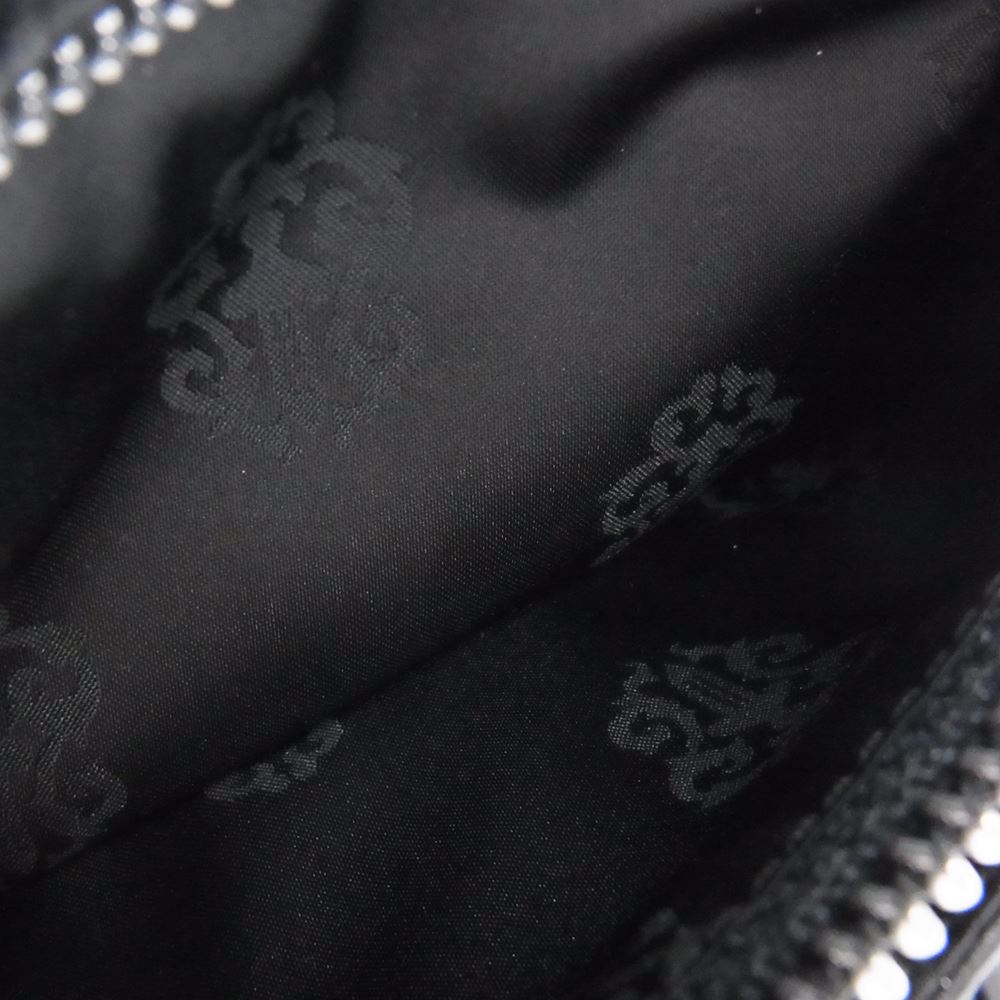 CHROME HEARTS クロムハーツ（原本有） WAVE CROSS BTN ウェーブ ウォレット クロスボールボタン 長財布 ブラック系【中古】