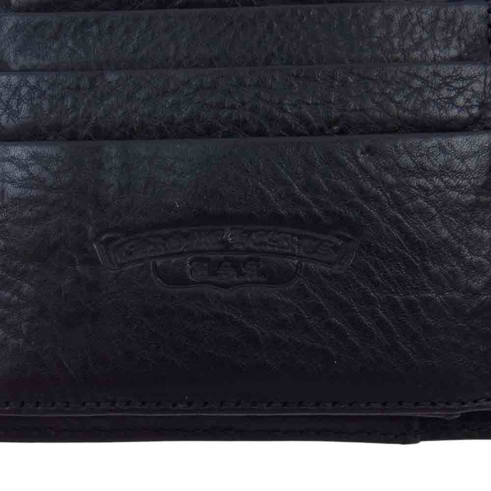 CHROME HEARTS クロムハーツ（原本有） WAVE CROSS BTN ウェーブ ウォレット クロスボールボタン 長財布 ブラック系【中古】